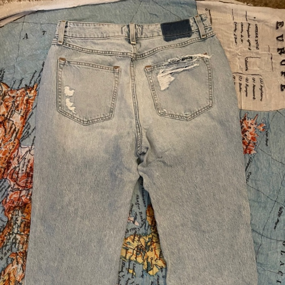 Abercrombie and Fitch high waisted jeans.